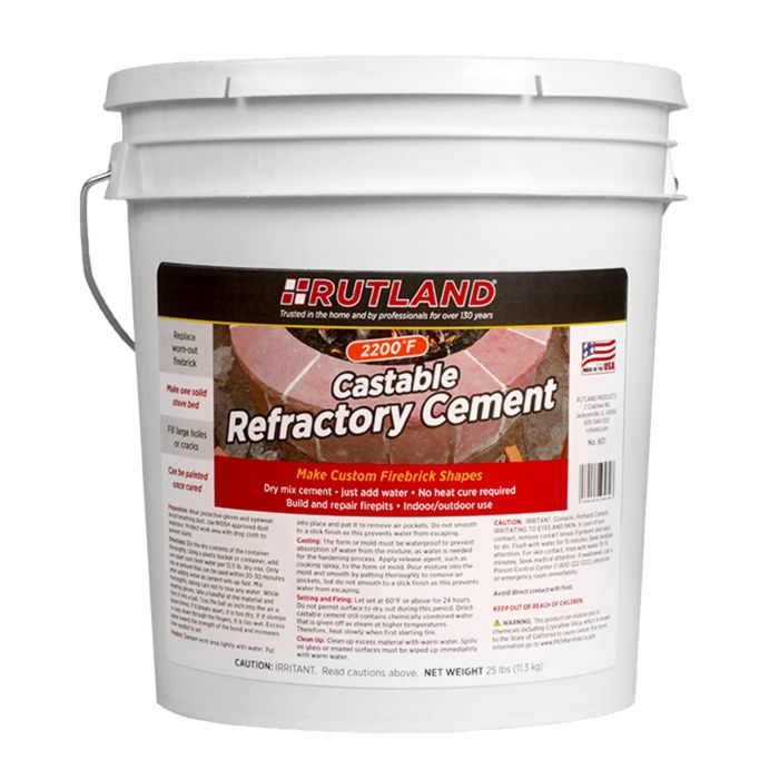 Rutland Castable Refractory Cement, 25 LB Tub