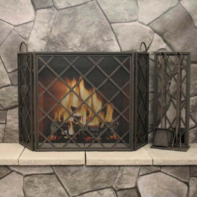 Iron Weave Tri-Panel Screen